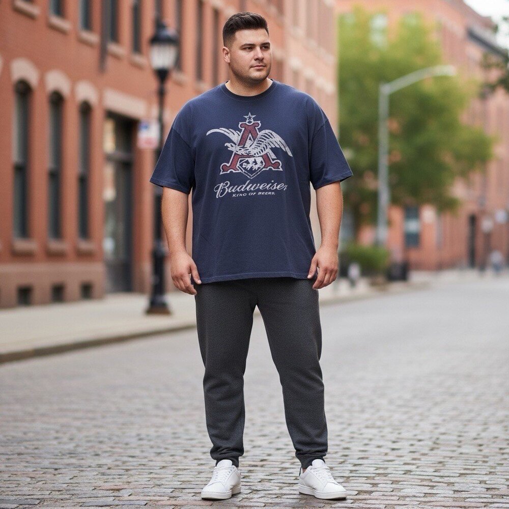 Budweiser Graphic T-Shirt – King of Beers‎ – Navy Blue – Men’s 3XL – Cotton